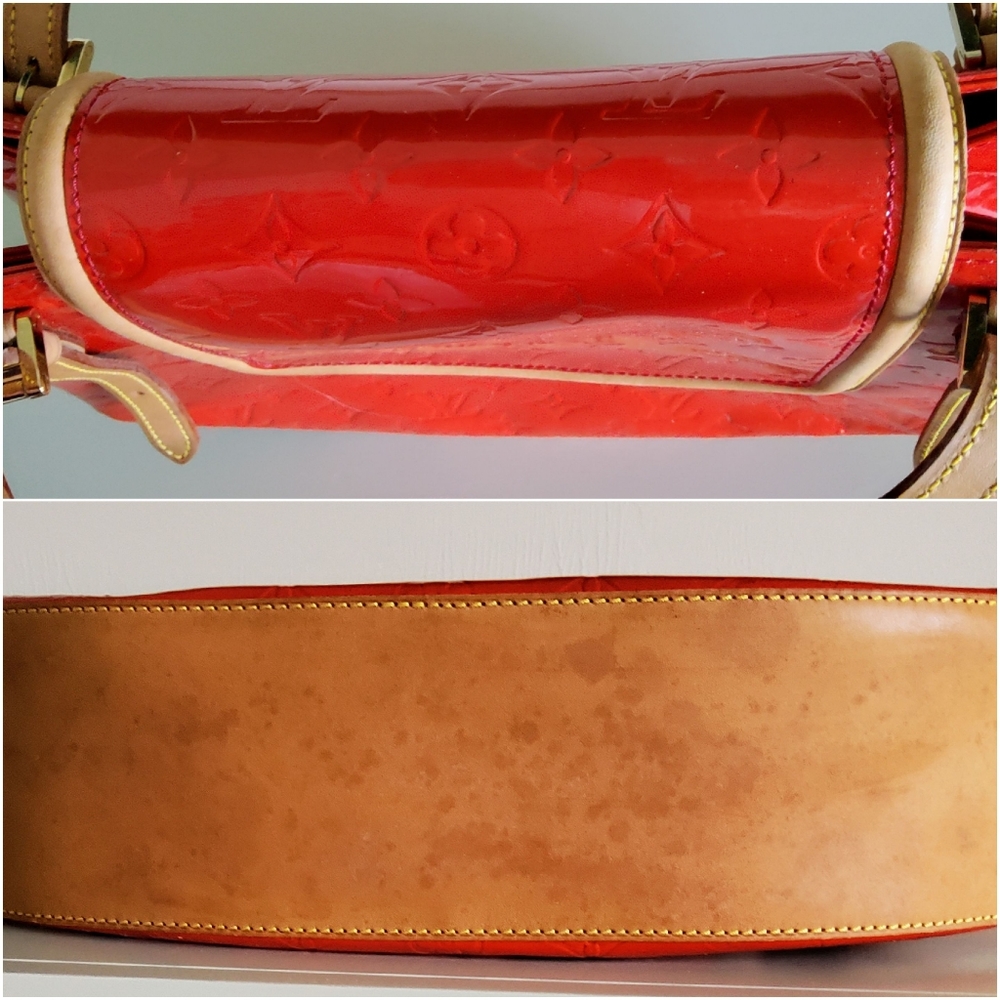LOUIS VUITTON RED MONOGRAM VERNIS BISCAYNE BAY BAG - Picture 6 of 16